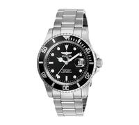Invicta Pro Diver Reloj de cuarzo para hombre de acero inoxidable, Negro / Plata, 40 mm
