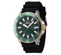 Invicta Pro Diver - Reloj de Hombre de Cuarzo, Informal, Correa de Silicona Negra, Caja de Acero Inoxidable, Esfera analógica Verde - 46134