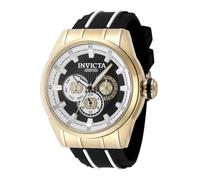 INVICTA Speedway 49055 Reloj para Hombre - Impermeable - Analógico - Movimiento Cuarzo - Acero Inoxidable con Esfera Naranja - 48mm