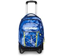 Invicta - Trolley Mochila Escolar Niño Plug Fantasy, Azul, Multiusos, Doble Compartimento con Carro Desenganchable, Bolsillo para PC, Botella y Organizador, Carrito Mediano