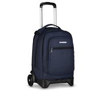 Invicta Trolley Plug Plain, azul, 34 L, doble compartimento, Cross-over System, barra telescópica, bolsillo equipado, compartimento para PC, bolsillo para botellas, escuela media y superior, niño