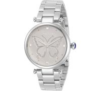 INVICTA Wildflower 33232 Reloj de Mujer - Movimiento de Cuarzo - Acero Inoxidable con Esfera Plateada - 36 mm