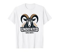 Invicto Desde el Nacimiento Lema de Fuerza de Carnero Camiseta, Hombre, Blanco, 4XL