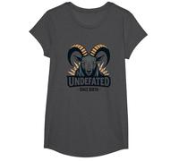 Invicto Desde el Nacimiento Lema de Fuerza de Carnero Camiseta, Niñas, Jaspeado Oscuro, Pequeña
