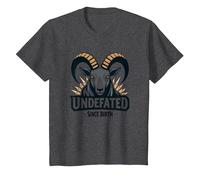 Invicto Desde el Nacimiento Lema de Fuerza de Carnero Camiseta, Niños, Jaspeado Oscuro, 2 años