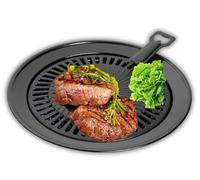 INVIDA Camping Jack - Plancha para barbacoa portátil y propano (bandeja recogegrasa y elevador de placas, revestimiento antiadherente, 32 cm de diámetro)