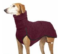 Invierno A Prueba De Viento De Cuello Alto Abrigo Cálido para Mascotas Whippet Bulldog Pitbull Greyhound Jerseys Suéter Perro Ropa A Prueba De Frío,Vino Tinto,2XL