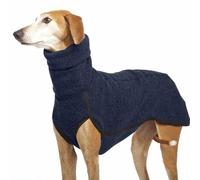 Invierno A Prueba De Viento De Cuello Alto Abrigo Cálido para Mascotas Whippet Bulldog Pitbull Greyhound Jerseys Suéter Perro Ropa A Prueba De Frío,Azul Marino,2XL