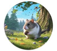 Invierno Blanco Hamster Enano Ruso Puzzle Redondo 1000 Piezas Vida Silvestre Colorido Idea De Regalo para Ella O Él para Adultos Y Niños 1000pcs (67.5x67.5cm)
