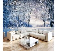 Invierno Bosque Papel Pintado 400 x 280 cm 3D Árbole Mural de pared Fotomurales Tejido No Tejido Fuera De La Ventana Papel Tapiz Grande Murales Fotográfico Moderno Decoración de Paredes W-1069
