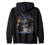 Invierno Bruja Diosa pagana Yule folclore Celestial Nieve Arte Sudadera con Capucha