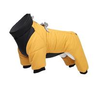 Invierno Cálido A Prueba De Frío Impermeable Chaqueta para Perro Mono Shiba Inu Chihuahua Bulldog Pug Schnauzer Ropa,Amarillo,S