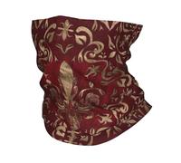 Invierno cálido al aire libre, personalizado de lujo Lily Flower Fleur-De-Lys Neck Gaiter Hombres Mujeres A prueba de viento Invierno Fleur De Lis Bandana Bufanda para esquí