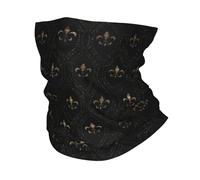 Invierno cálido al aire libre, personalizado Fleur-de-lis Dot Art Neck Gaiter Mujeres Hombres Invierno a prueba de viento Fleur-De-Lys Lily Flower Bandana Scarf para esquí