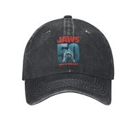 Invierno Cálido Algodón, Casual Jaws 50th Anniversary Classic Film Baseball Caps Hombres Mujeres Desgastado Lavado Gorra de Sol Película de Terror Gorras Ajustables al Aire Libre