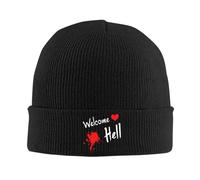 Invierno cálido para Hombres, Accesorios de Bienvenida al Infierno Gorro cálido de Invierno para Mujeres Hombres Calaveras de Punta Gorras de Punto Gorras de Gorro