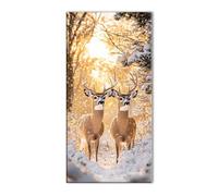 Invierno Ciervo Diamond Painting, DIY Diamond Painting Adultos, Cuadros de Cristales Bordado y Punto de Cruz para Home Decoracion Pared, 5D Mosaicos Manualidades Pintura de Diamante 40x80cm J26-11802