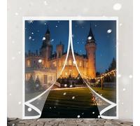 Invierno Cortina de Puerta 110 x 135 cm No Requiere Perforación, Aislamiento para El Invierno, Fácil de Instalar Cortina Térmica, Térmica para Interior Exterior, A