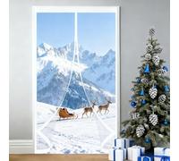 Invierno Cortina de Puerta 110 x 185 cm No Requiere Perforación, Aislamiento para El Invierno, Fácil de Instalar Cortina Exterior Puerta para Interior Exterior, A