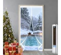 Invierno Cortina de Puerta 120 x 235 cm Prueba de Viento Impermeable, Aislante Frio y Calor en Transparente Cortina Aislante Térmico Magnética para Estar Balcón Sala, A