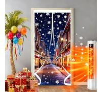 Invierno Cortina de Puerta 125 x 145 cm Prueba de Viento Impermeable, Aislante Frio y Calor en Transparente Cortina Puerta Magnética Térmica para Estar Balcón Sala, A