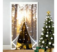 Invierno Cortina de Puerta 95 x 185 cm Prueba Viento Impermeable Invierno, Aislante Acústico, Aislante Frio Cocina Tela Opaca Insonorizada para Estar Balcón Sala, A