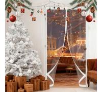 Invierno Cortina de Puerta 95 x 95 cm No Requiere Perforación, Aislamiento para El Invierno, Fácil de Instalar Cortina Puerta Aislamiento Termico para Interior Exterior, A