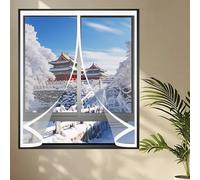 Invierno Cortina de Ventana 120 x 120 cm Prueba de Viento Impermeable, Aislante Frio y Calor en Transparente Cocina Tela Opaca Insonorizada para Todo Tipo de Ventanas, A