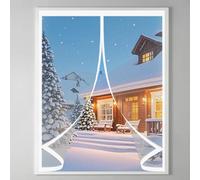 Invierno Cortina de Ventana 50 x 60 cm Prueba de Viento Impermeable, Aislante Frio y Calor en Transparente Cortina Ventana Aislamiento Termico para Estar Balcón Sala, A