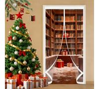 Invierno Cortina Termica 115 x 130 cm No Requiere Perforación, Aislamiento para El Invierno, Fácil de Instalar Cortina Puerta Aislamiento Termico para Estar Balcón Sala, A