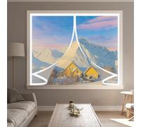 Invierno Cortina Termica 68 x 108 cm Aislante Frio y Calor en Transparente a Prueba de Viento Impermeable Cocina Tela Opaca Insonorizada para Balcón Sala Estar, A