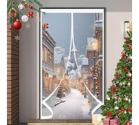 Invierno Cortina Termica 85 x 200 cm No Requiere Perforación, Aislamiento para El Invierno, Fácil de Instalar Cortina Exterior Puerta para Estar Balcón Sala, A