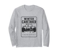 Invierno Cuidador buscado montaña cabaña Retro Miedo Halloween Manga Larga