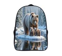 invierno de la familia de osos mochila escolar en 3d 2 compartimento con arnés ajustables fauna mochila impermeable informal moda mochilas ligeras-16,para adolescentes adultos para fiestas escolares