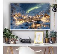 Invierno Diamond Painting Adultos Paisaje Diamond Painting Kit Completo,DIY 5D Manualidades Niños kit Punto de Cruz Cristal Pintura De Diamante Pintar por Numeros Para Home Decoration 80x100cm 0M-1335
