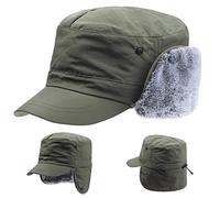 Invierno Gorra cadete Militar cálido Trampero piloto Aviador Sombreros Orejeras Kent Orejas Visera esquí Caza Winter Cadet Trapper Hombre Hat