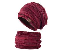 Invierno Hüte Schal Set Für Männer Und Frauen Hals Kopf Wärmer Fleece Futter Gestrickte Hut Schädelkappe Nackenwärmer Für Radfahren Arbeitskampieren Pie