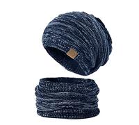 Invierno Hüte Schal Set Für Männer Und Frauen Hals Kopf Wärmer Fleece Futter Gestrickte Hut Schädelkappe Nackenwärmer Für Radfahren Arbeitskampieren Pie