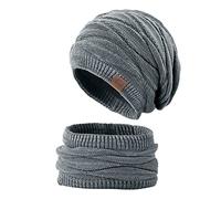 Invierno Hüte Schal Set Für Männer Und Frauen Hals Kopf Wärmer Fleece Futter Gestrickte Hut Schädelkappe Nackenwärmer Für Radfahren Arbeitskampieren Pie