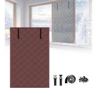 Invierno Kit Aislante Termico Ventanas Impermeable Oxford Tela De Algodón Relleno De Ventana Aislante Cubre 55 100 160 200 260 cm Kit De Aislamiento para Ventanas Hogares(marrón,32x59in/80x150cm)