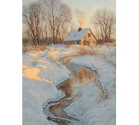 invierno Kit Pintura de Diamantes Adultos Principiantes, Paisaje Diamond Art Kit Completo, Actividad Relajación Antiestrés, Regalos Originales para Mujeres Cumpleaños, Decoración Hogar 30x40 cm qo-67