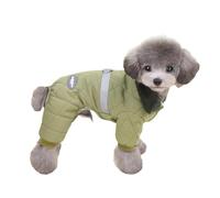 Invierno Ligero Cálido con Anillo En D Mono para Perro Chihuahua Schnauzer Caniche Shiba Inu Abrigo De Nieve A Prueba De Frío Mono,Verde Militar,SG