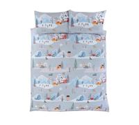 Invierno País de Maravillas Navidad Ciudad Funda Edredón Colcha Set En 3 Tallas