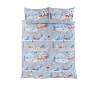 Invierno País de Maravillas Navidad Ciudad Funda Edredón Colcha Set En 3 Tallas