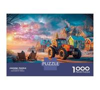 Invierno Rural Puzzle 1000 Piezas De Cartón Grueso Festival Rompecabezas Anti Estrés Adultos para Actividad Abuelos Y Nietos como Regalo Original 70x50cm/1000pcs