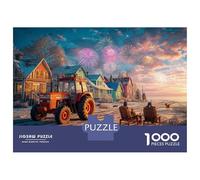 Invierno Rural Rompecabezas 1000 Piezas De Cartón Grueso Festival Puzzle Anti Estrés Adultos para Juego De Cooperación como Regalo Original 38x26cm/1000pcs