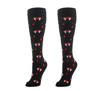 Invierno Translúcido Altas de Compresión Unisex, Patrón Corazón a la, Divertido Regalo para Adolescentes, Algodón, Embarazo, Deporte Vuelo Blanco Brillante, rosa fuerte, S