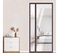 Invierno Transparente EVA Apertura Lateral Cortina Aislante para Puerta, Cubierta Magnética Térmica, Cortina de aire Acondicionado Cocina, Borde Marrón (130×200cm)