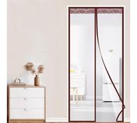 Invierno Transparente EVA Cortina Aislante para Puerta, Cubierta Magnética Térmica, Cortina de aire Acondicionado Cocina, Borde Marrón (75×200cm)