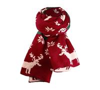 Invierno versátil cálido y ocio Navidad simple bufanda bufanda para los amantes toallitas antibacterianas piel, Rojo sandía, Talla única